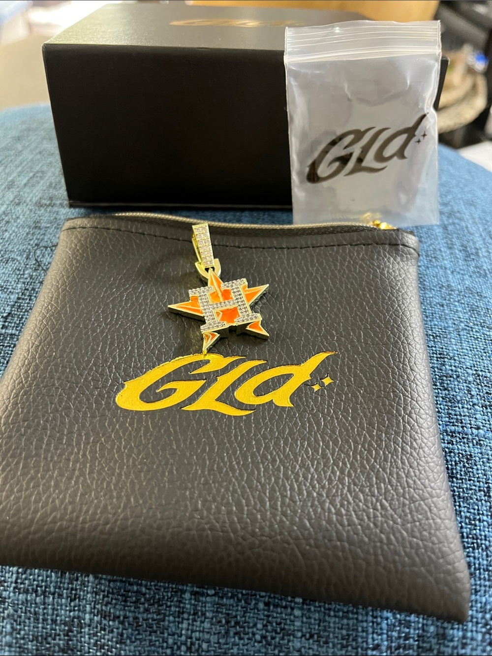 GLD Gold and Orange Star Pendant Necklace - Men Accessories Jewelry